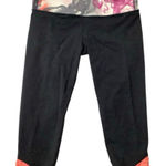 Lululemon Black, white, gray and Orange cropped marble legging capris w ruffles Photo 0