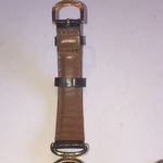 Carriage Gold Tone Dark Brown Leather Classic Watch Wristwatch NEW BATTERY Photo 4