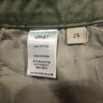 Vervet Sage Green Distressed Wide Straight Leg Jeans Size 26 High Rise Raw Hem Photo 3