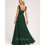 JJ's House NEW Maxi Dress Floor-Length Hunter Green Chiffon Bows Bridesmaid Sz 2 Photo 5