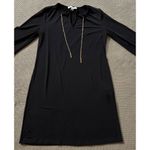 Michael Kors Women's Black Blouse With Gold Chain Slinky Shirt Sz Xsmall Photo 1