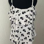 Bobeau Black & white ruffled floral & polka dot cold shoulder off shoulder top Photo 0