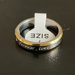 4mm gold silver forever love ring size 7 Photo 7
