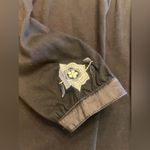 Black Embroidered Women's Top w satin details boho summer business casual cotton Size L Photo 6