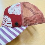 Roxy  Floral Trucker Hat – Hibiscus & Stripes Snapback Cap Photo 3