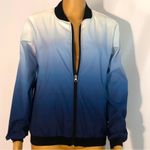 Allegra K  Blue White Ombre Casual Zip Up Lightweight Windbreaker Jacket Small Photo 1