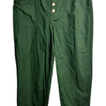 Lintico Linen Simple Button Fly Trouser HEIDI Women L Forest Green Coast Minimal Size L Photo 0