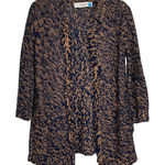 Sparrow Anthropologie Womens Open Sweater Size XS Linen Blend Knit Blue Gold Photo 0