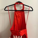 Anthropologie NWT Red Fringe Halter Midi Dress Size 10 Photo 5