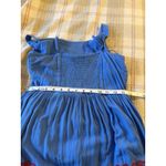 Skies Are Blue Maxi Sundress Sz S Blue Embroidered Adj. Straps Tiered Ruffle EUC Photo 10
