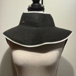 HBY Miami paper straw visor style hat Gorgeous ribbed hat with back bow Black Photo 3