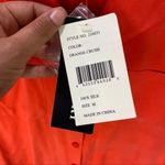 Oliver Perry Orange Silk Collared Sleeveless‎ Button Front Top Red Size M Photo 5