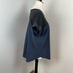 Anthropologie COA Navy & Black Color Block Dolman Cuffed Blouse Top Large Photo 2