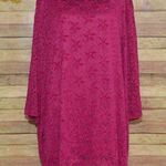 Catherine's Plum Magenta Blouse Top Size 4X Lacey Floral Pattern Stretch Purple Photo 0