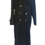 Jonathan Michael Wool VTG Black Double Breasted Made in USA Trench Jacket Sz 10 Photo 0