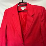 Vtg 90s Hillary Charles 100% Silk Womens Blazer 14 Corpcore Red One Button USA Photo 2