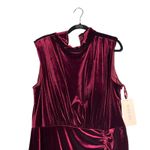 REVELRY Beck Velvet Dress Plus Size 22 Burgandy Ruched Formal Bridesmaid NWT Red Photo 5