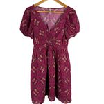 Anthropologie ‎ Boho Gauzy Short Sleeve Pullover Mini Dress Purple Size Small Photo 4