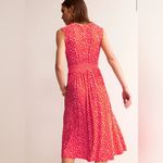 Boden Thea Sleeveless Midi Dress Poppy Red, Botanic Sprig Red Size 10 Photo 8
