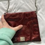 Kooba Envelope Style Patent Leather Clutch Crossbody Shoulder Chain Dark Red Photo 12