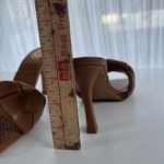 Vince Camuto  Brown Woven Leather Brelanie Heeled Square toe Sandals Size 6.5 M Photo 7