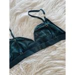 Aerie Velvet Stripe Triangle Bralette Green Size Small Photo 5