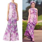 Badgley Mischka One-Shoulder Purple Orchid Gown, Size 4 Retail $990 Photo 3