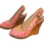 Lilly Pulitzer  Krisie Pink Leather Cork Wedges. Brand new! Barbie shoes Photo 0