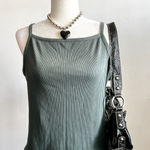 Old Navy  Green Ribbed Tank Top Y2K Retro Indie‎ Minimalist Soft Girl XL Photo 0