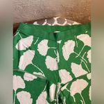 Diane Von Furstenberg  Green White Wide Leg Pants sz LG floral wide leg casual Photo 3