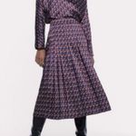 ZARA  Maroon Geometric Print Midi Skirt Photo 0