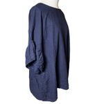 Elena Baddi 3X Linen Tunic Top Blue Oversized Italian Gauze Minimalist Photo 1