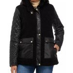 via spiga NWT  Women's Faux Sherpa and Quilt Mix Media Coat Photo 0