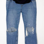 Abercrombie & Fitch  Maternity Ankle Straight Jeans 12R Distressed Photo 0
