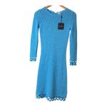 St. John  Blue Crochet Knit Long Sleeve Dress XS $1195 Photo 3