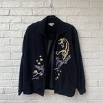 Mureli unisex Vintage Japanese Embroidered Bomber Jacket Black Floral M Size M Photo 1
