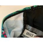 Grace Karin swim top tankini pink on black botanical size small women's Photo 4