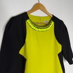 Miss Selfridge Embellished Colorblock Top Size US 8 / UK 12 Neon Yellow & Black Photo 5
