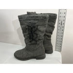 Womans Lukees Knee Length Riding Boots 7.5 Gray Side Zip Photo 3