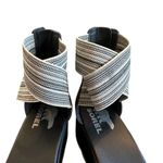 Sorel  Cameron Flatform White Black Sandals Stretch Ankle Strap Size 8 Women's Photo 4