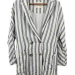 Pilcro  Designed in Phila Striped Linen Blend Blazer Jacket Womens XS Oversized Photo 0