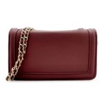 Badgley Mischka NWT Pleated Wine Crossbody Bag Snap Flap Gold Hardware Photo 2