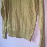 Vintage Greenwich L Cashmere Cream Sweater Cable Knit Fisherman Quiet Luxury Size L Photo 2