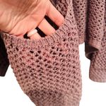 POL Crochet Open Knit Cardigan Sweater Women's Small Mauve Boho Hippie Dainty Photo 3