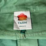 Farm Rio  Green Straight Pleat Pants NWOT Women's Size 27 W29 Cotton High Waist Photo 4