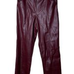 LBLC THE LABEL Jen Faux Leather Cropped Pants in Elderberry burgundy sz M Red Size M Photo 1