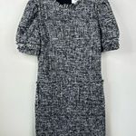 NEW G. Label by Goop Marina Tweed Puff Sleeve Dress Womens 6 Wool Blend Black Photo 1