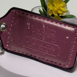 Coach Metallic Iridescent Pink Leather Key Tag Photo 0