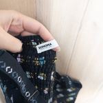 Sonoma Womens Linen Dress Size M Black Floral Midi Boho Dark Cottage Retro Photo 5