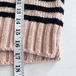 For Love & Lemons Elyse Cream Black Striped Knit Long Sleeve Half Zip Hoodie M Photo 7